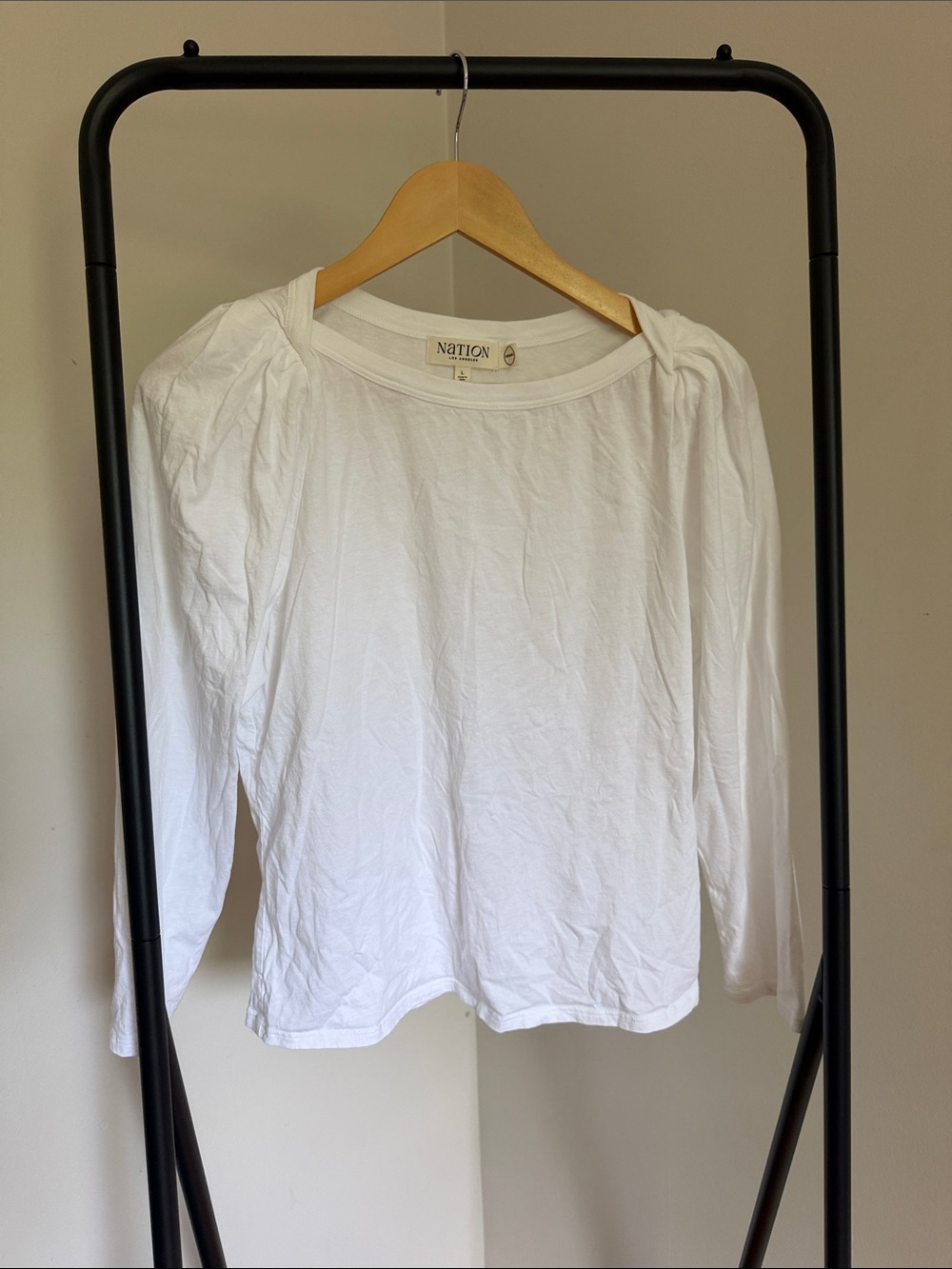 Nation White Long Sleeve Tee